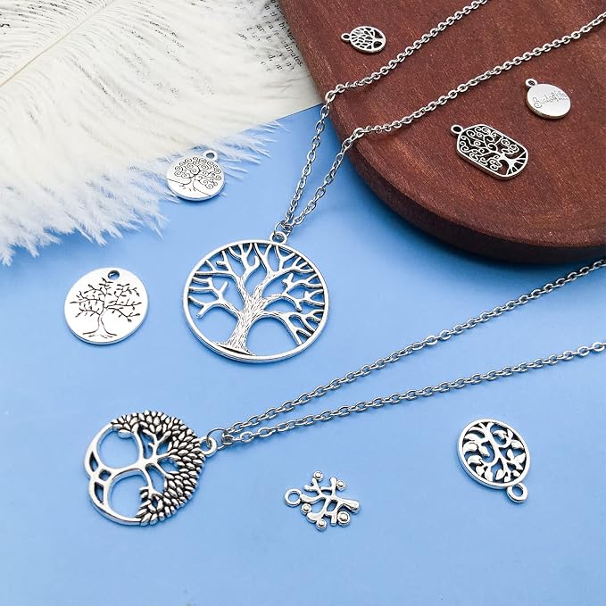 WOCRAFT 120pcs Antique Silver Tree Of Life Charma - Image 6