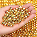 DUQGUHO 8mm Gold Beads for Jewelry Making Plastic Pearl Beads by DUQGUHO