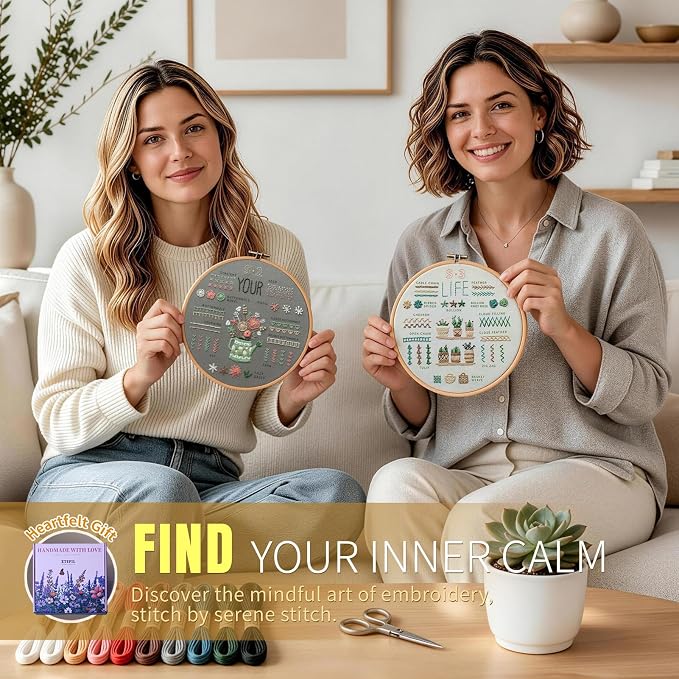 ETSPIL Embroidery Kit for Beginners, 4K Step-by-Step Video, Gift | 33 Stitches - Image 9