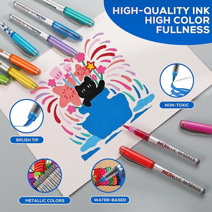 Metallic Acrylic Paint Markers, Fabric Paint, DIY Crafts - Image 8