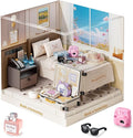Cozy Hotel Room Miniature House Kit, Plastic DIY Dollhouse by BeepZipp