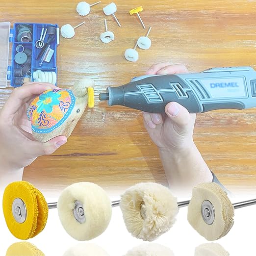 10pcs 1/8inch Cashmere Polishing Buffing Wheel for Dremel Polishing Kit - Polishing Wheel or Silver Polish Wheel - Watch Polishing Kit - Jewelry Buffer Dremel