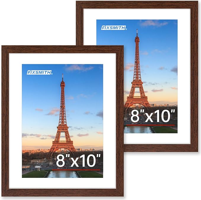 FIXSMITH Brown 8x10 Picture Frame Set of 2, Collage by FIXSMITH