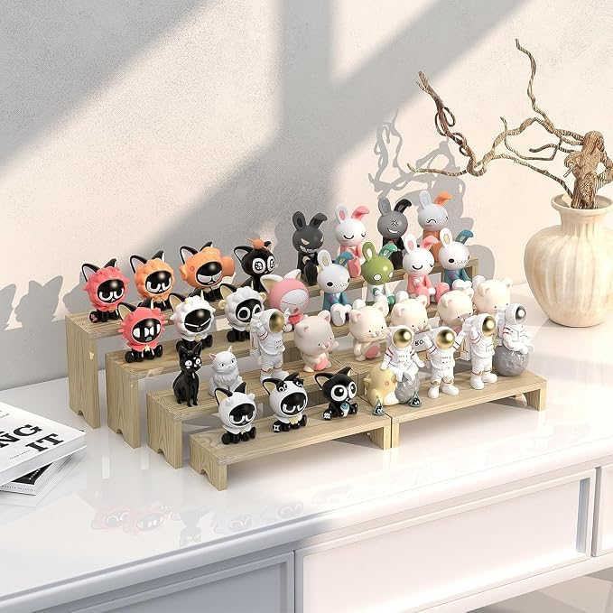 4 Set Wooden Tiered Risers Display Stands - Image 4