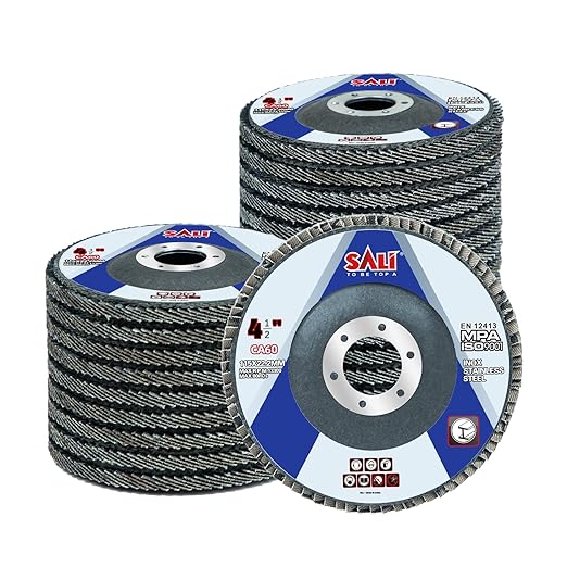 Sali 24 Pack Flap Disc 60 Grit 4.5" x 7/8-Inch Sanding Disc Bevel Type #29 Premium and Industrial Grade Angle Grinder Grinding Wheel High Performance Edge Grinding
