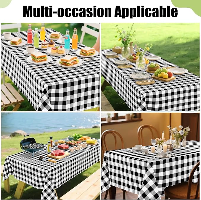 Smiry Square Table Cloth, Waterproof Vinyl Tablecloth - Image 6