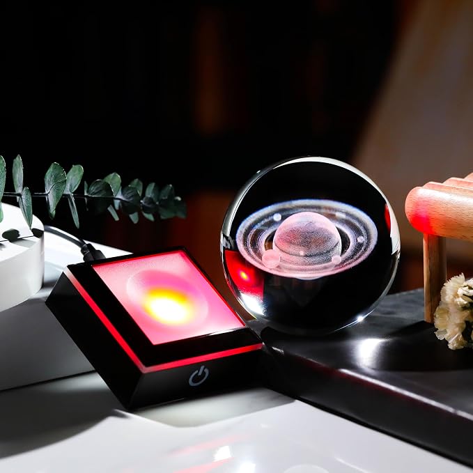 3d Saturn Crystal Ball Solar System Model Astronomy Science Planet Gifts | 80mm - Image 4