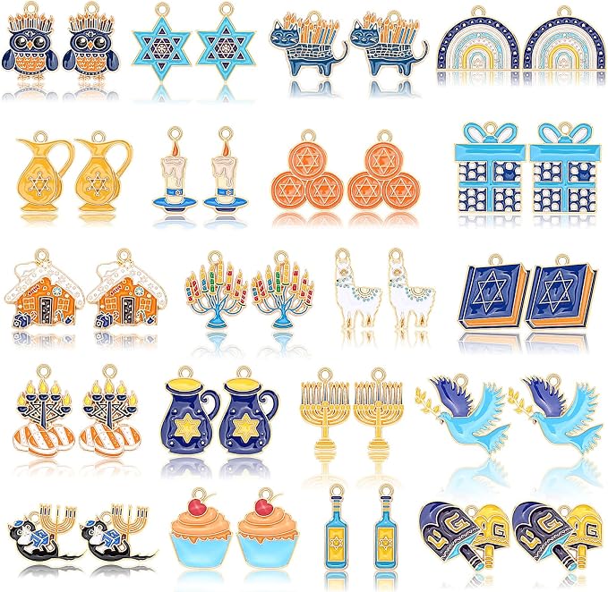 MARFOREVER 40 Pcs/20 Pairs Hanukkah Charms by MARFOREVER