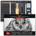 Brusarth Charcoal Pencils for Drawing, Professional Drawing Sketch Pencils by Brusarth