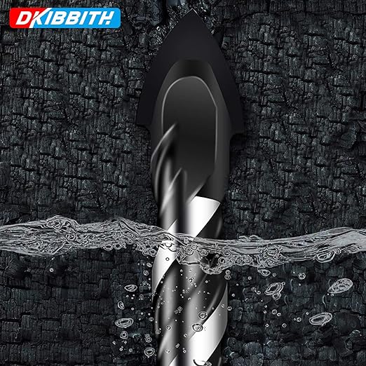 5-Piece 3/8“ Masonry Drill Bits for Tile Glass Ceramic Wall Brick Stone Soft-Metal Wood, 3/8 Inch Concrete Drill Bits Cement Drill Bit Set, 3-Flat Shank, YG8 Carbide Tungsten Steel Alloy Tip 10mm