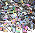 LITMIND 1.1LB Black Mixed Irregular Glass Scraps Mosaic Tiles by LITMIND