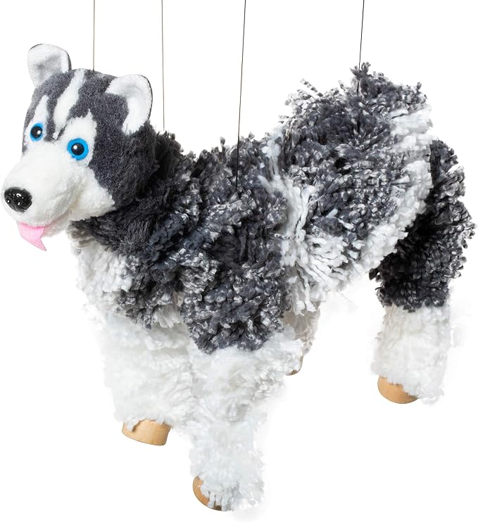 Artisan Owl Siberian Husky Marionette Puppet by ArtisanOwl