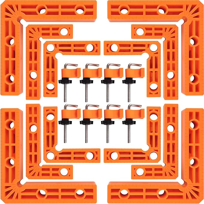 90 Degree Clamp,Positioning Squares, 3" 4" 2.3" Right Angle Clamp with 12 Clamping Squares,Corner Clamps Woodworking Tool for Pictures Frames, Cabinets, Boxes