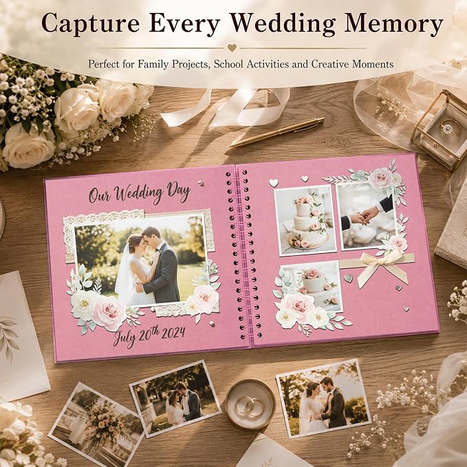 DIY Scrapbook Album 10x10 Inch 40 Pages, Hardcover Kraft Paper | Photo Book - Image 6