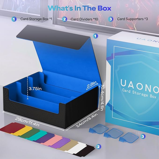 UAONO Trading Card Storage Box, Holds 1800 Sleeved Cards - Image 7