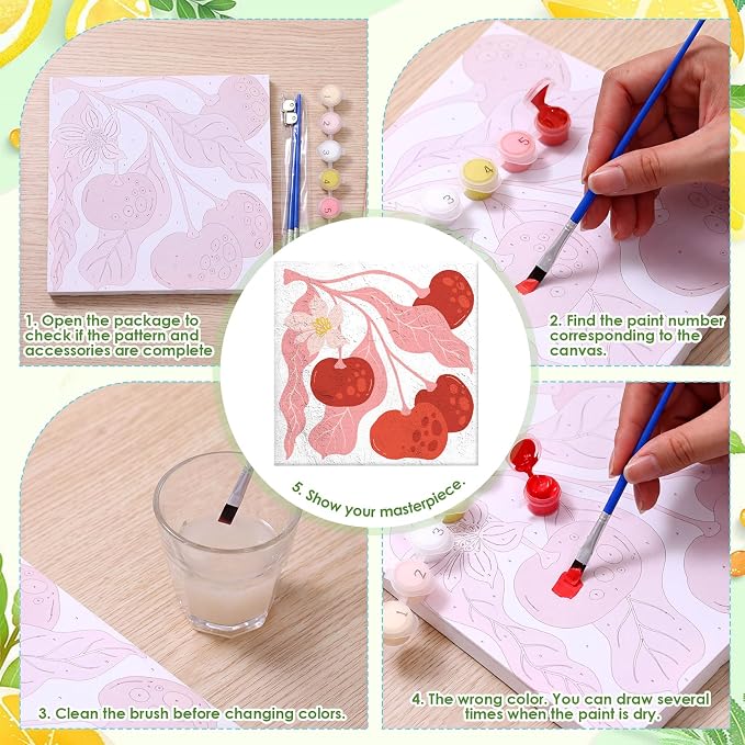 RoundFunny 8 Set Paint by Numbers Kit - Image 3