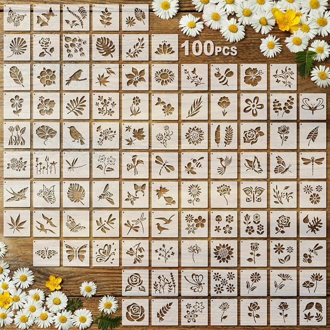Fainne 100 Pcs 2 Inch Stencils Small Stencils by Fainne