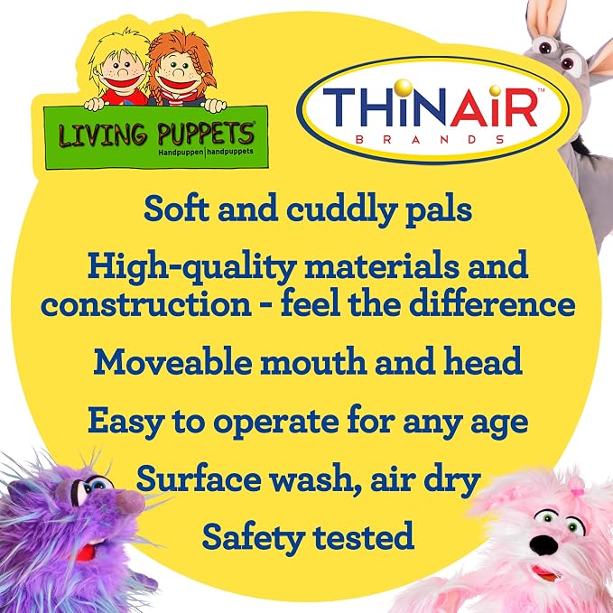Honey Pup Hand Puppet – 16” Soft Plush Dog Puppet, Interactive Movable Mouth & - Image 4