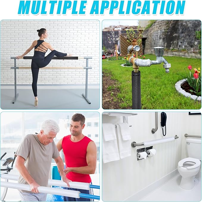 4 Pack Pipe Insulation Foam Tube, 15.74 Inch White Pool Noodles Foam Snake Pipe Wrap Protection Multi-Purpose Soft Foams Tubing for Winter Water Pipes and Outdoor Indoor Swimming Pool Handle