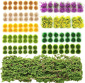 126 Pcs Static Grass Tufts&Flowers DIY Miniature Shrubs Bushes | Terrain Model by Unknown