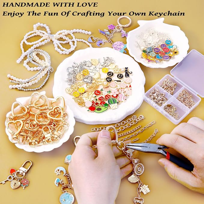 Wurosi 544Pcs Charms Lip Gloss Keychain Making Kit, Bag Charm Kits - Image 5