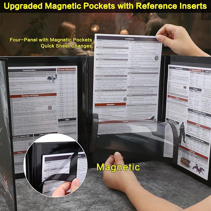 Haxtec DND DM Screen with Magnetic Pockets - Image 2