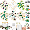 Honeydak 6 Sets DIY Leaves Glass Mosaic Tiles by Honeydak