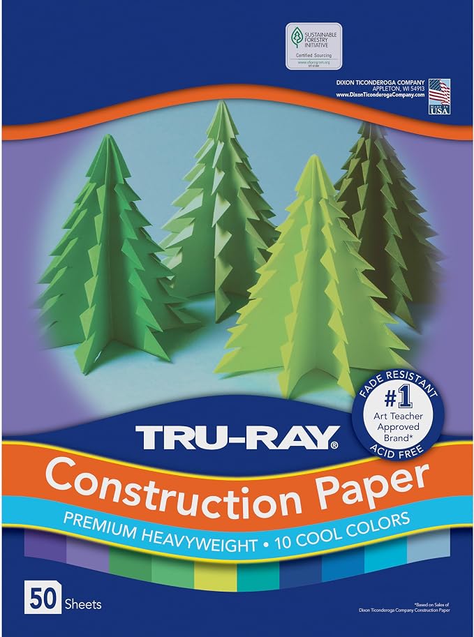 Tru-Ray Construction Paper 9x12" Cool Color Assortment - Image 3