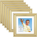 4x4 Picture Frames with 3x3 Mat, 6 Pack, Contemporary, Inspirations | These by IconaBay