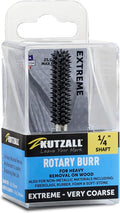 Kutzall Extreme Ball Nose Burr, 1⁄4" Shaft, Very Coarse - Wood Carving Bit for Bosch, DeWalt, Milwaukee. Abrasive Tungsten Carbide, 1⁄4" (6.3mm) Dia. X 1-1-3⁄8" (34.9mm) Length, BNX-14C