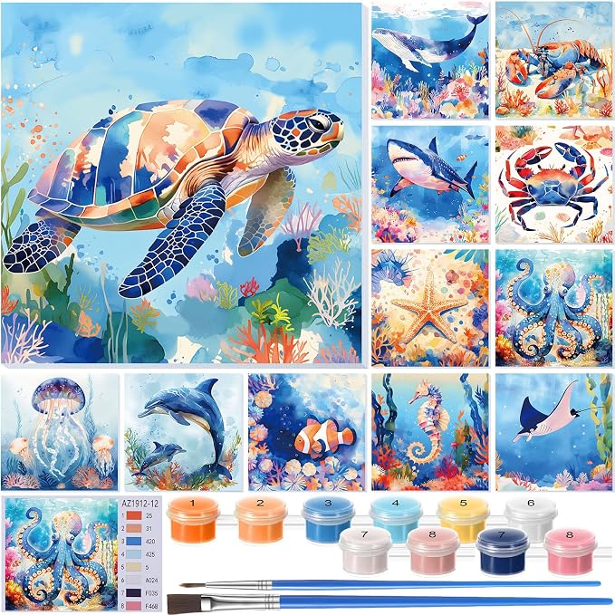 Nezyo 12 Sets Paint by Numbers Kit by Nezyo