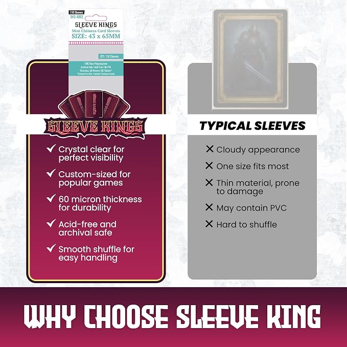Sleeve Kings Mini Chimera Card Sleeves – 110 Count, 43 x 65 mm, Perfect Fit - Image 6