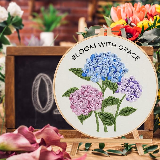 Nuberlic Hydrangea Embroidery Kits - Image 4