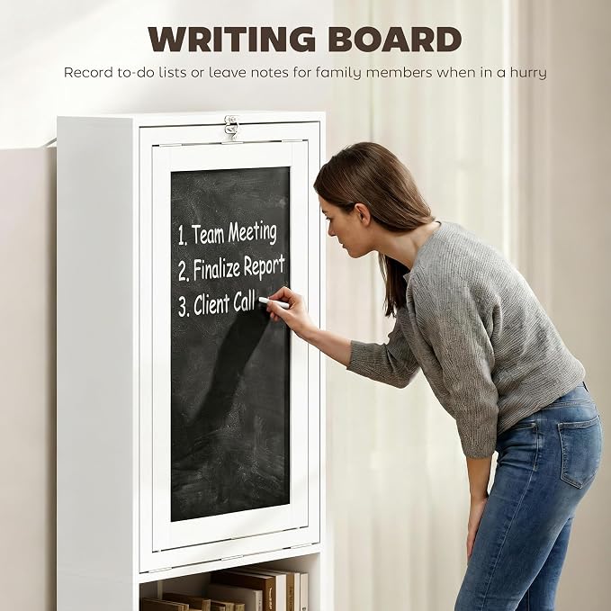 HOMCOM Foldable Convertible Writing Table Space-Saving Computer Desk White | - Image 6