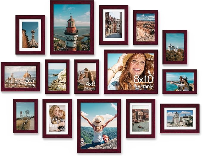 Vittanly 15 Pack Picture Frames Collage Wall Decor by Vittanly