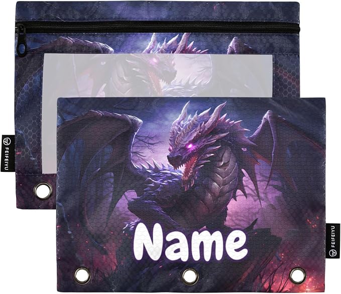 Custom Dragon Purple Pencil Pouch by BOENLE-WELCOMEYOURCOMING