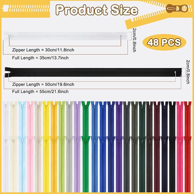 Zippers for Sewing, DOITEM Nylon Coil Zippers - Image 2