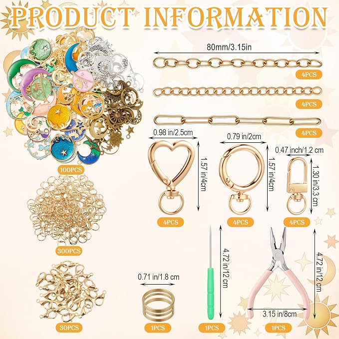 VioraWhite 457 Pcs Charms Lip Gloss Keychain Making Kit DIY Keychains Kit - Image 2