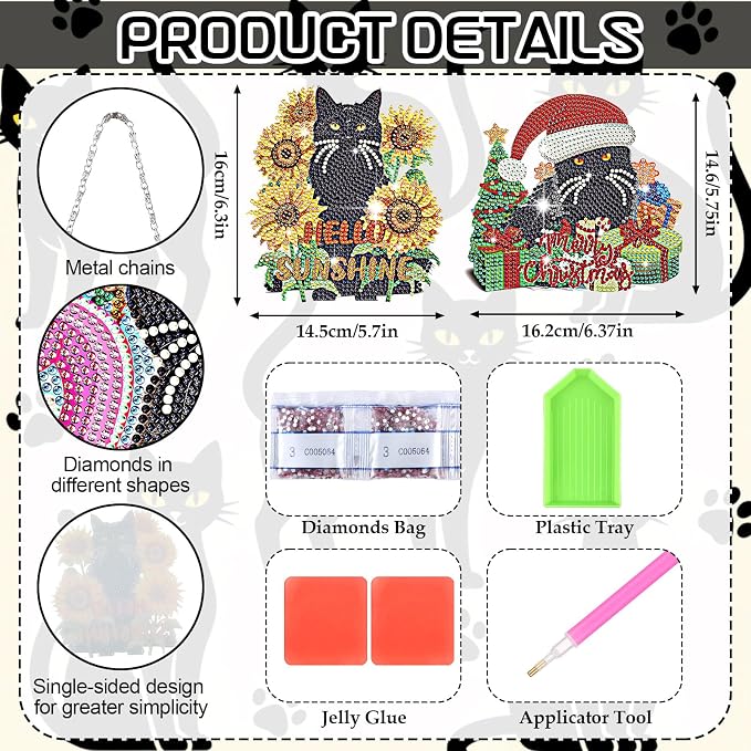 Cinnvoice 12 Pcs Summer Seasonal Diamond Art Hanging Ornament Kit - Image 3