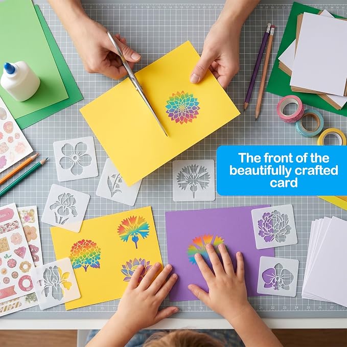 20 Pcs Flower Stencils 2.95 Inch Reusable Flower Stencils - Image 5