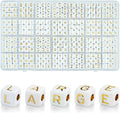 DoDoBeads 252 Pcs 10mm Chunky Square Gold Letter Beads, Big Alphabet Beads by DoDoBeads