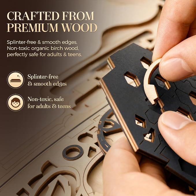 3D Wooden Puzzle for Adults, Marble Run Mechanical Model Kit - Image 5