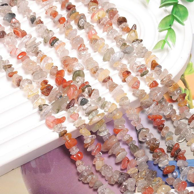 200 Pcs Crystal Chip Beads for Jewelry Making 5-8mm Rutilated Quartz | Natural - Image 6