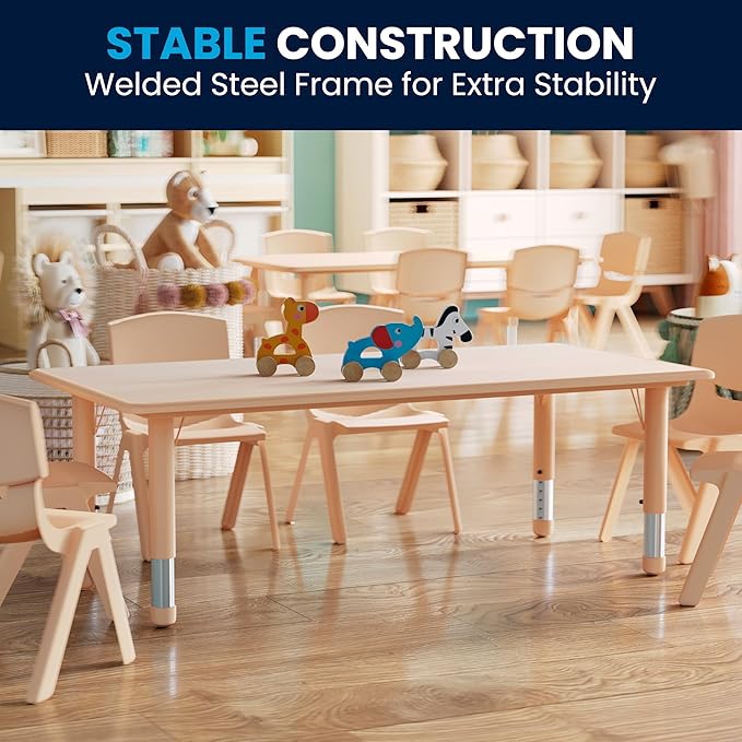 Flash Furniture Wren Adjustable Classroom Activity Table - Image 6
