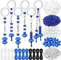 Landical 564 Pcs Football Keychain Making Kit DIY Blue Football Bead Key Chain by Landical