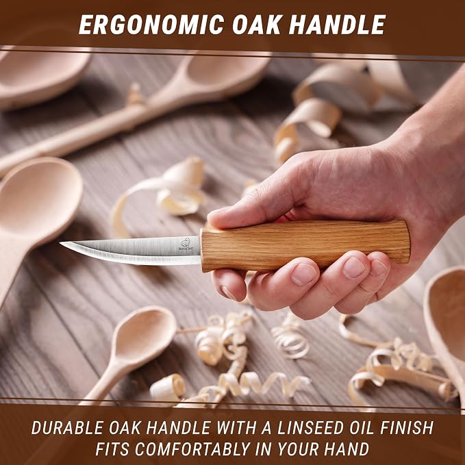 BeaverCraft Wood Carving Knife C4 3.14" Whittling Sloyd Knife - Image 7