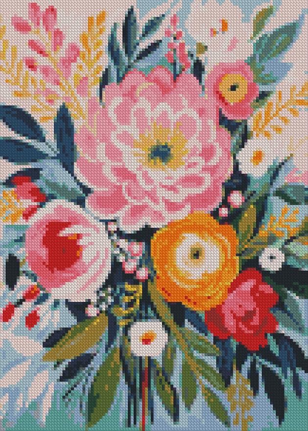 MjhRcll Flowers Stamped Cross Stitch Kits, Flowers in Vase Cross Stitch - Image 2