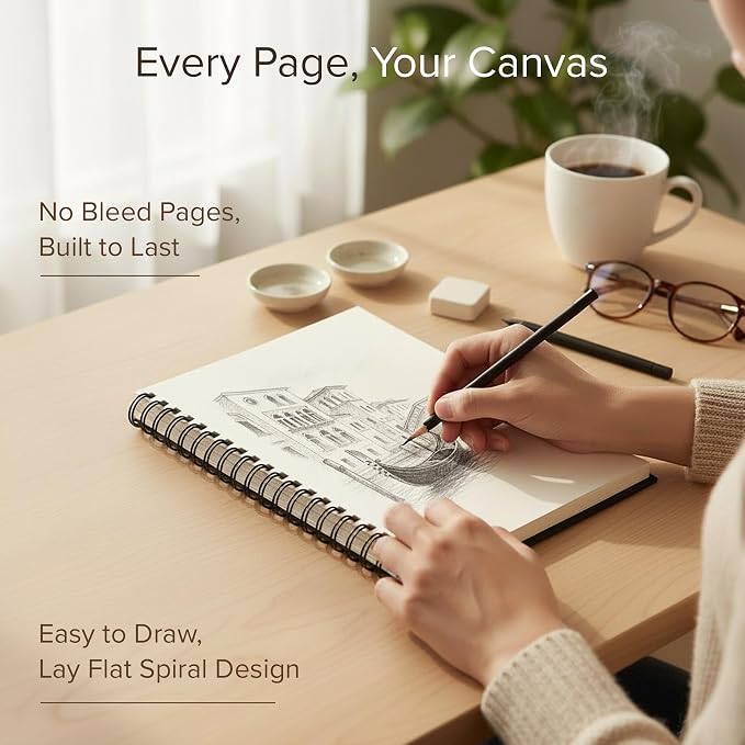 Artist’s Sketchbook Hardcover – 200GSM Very Thick Paper – Spiral Sketch Book - Image 2