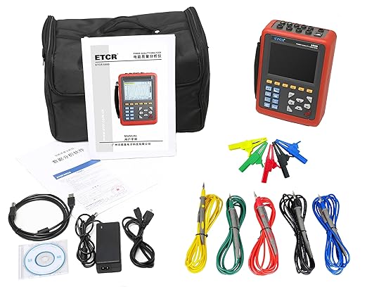 ETCR5000 3 Phase Power Quality Analyzer Three Phase Multi-Functional Power Quality Logger with ETCR300F Ф300mm Current Clamp Sensor Range 10A-6000A