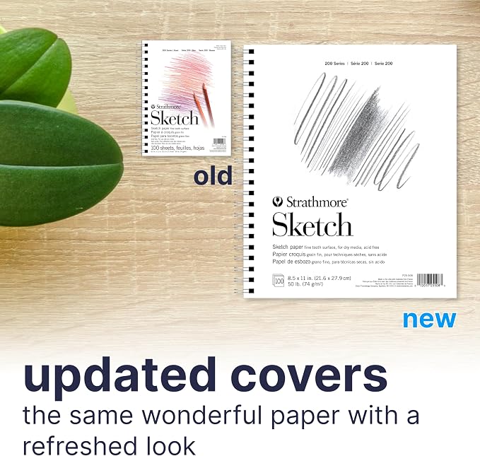 Strathmore 200 Series Sketch Pad, 8.5x11 inch, 100 Sheets, Side Wire - Image 3